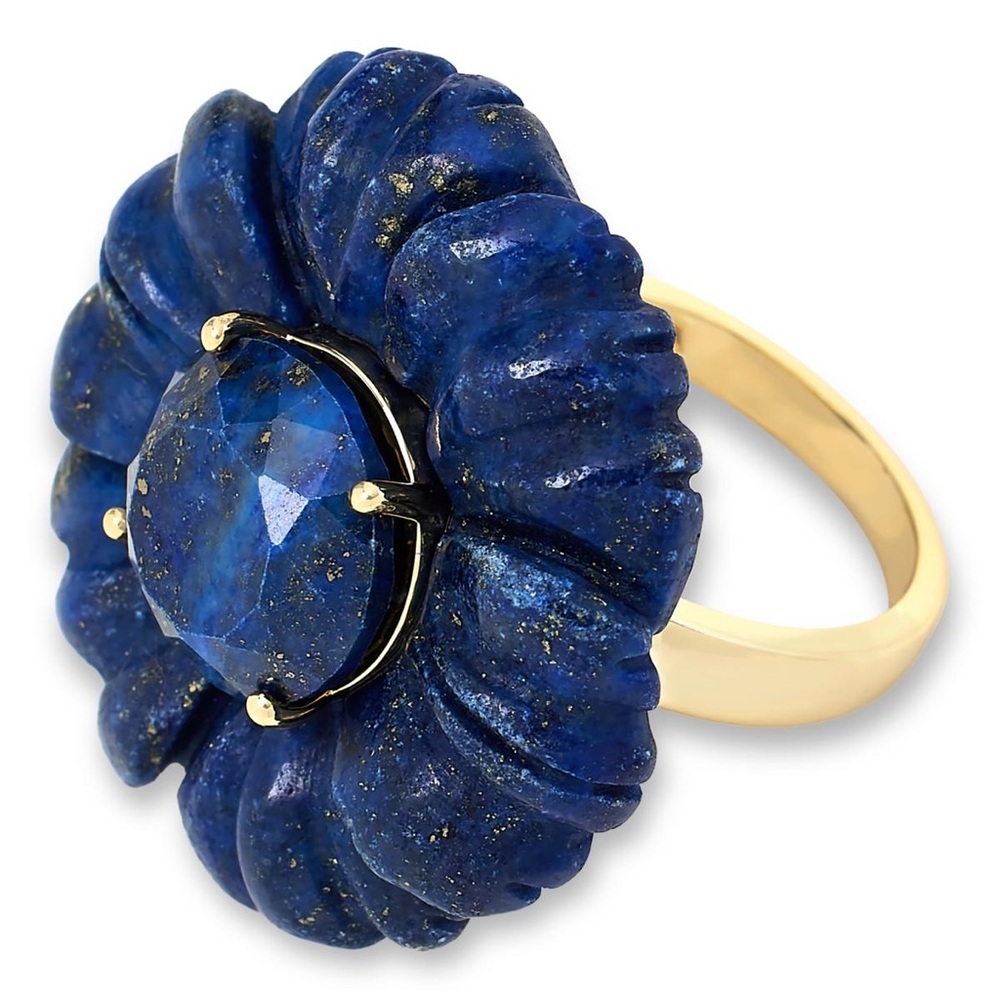 Connie Craig Carroll Jewelry Flora Lapis‎ Flower Ring - 876-698 - Picture 3 of 5